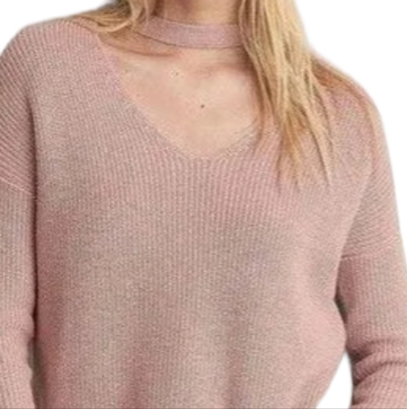 American Eagle Outfitters Large choker neck cutout wool blend pink - Picture 7 of 11